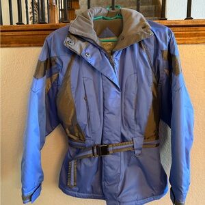 Stylish Blue and Gray Women's Ski Jacket